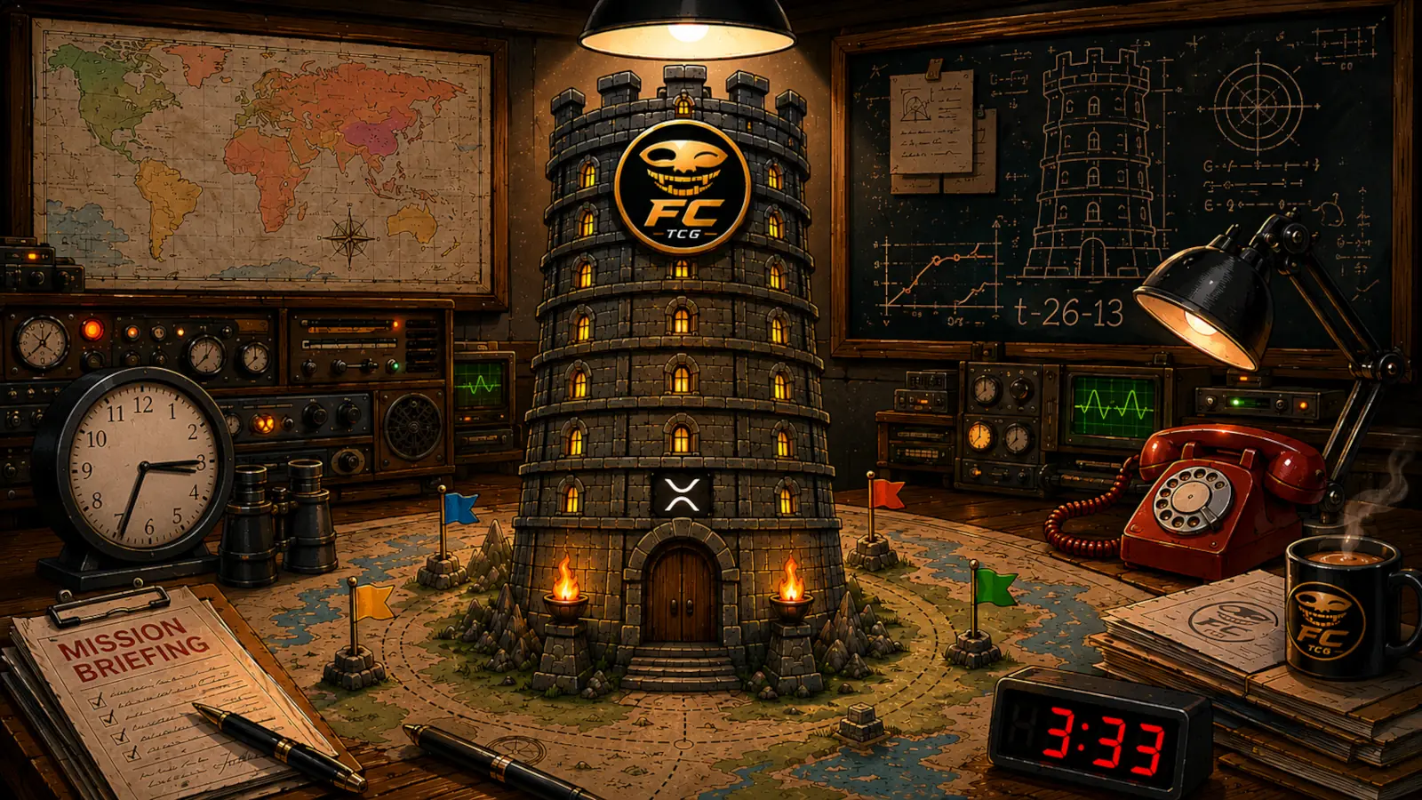 Fuzzy Tower mission briefing and tower map